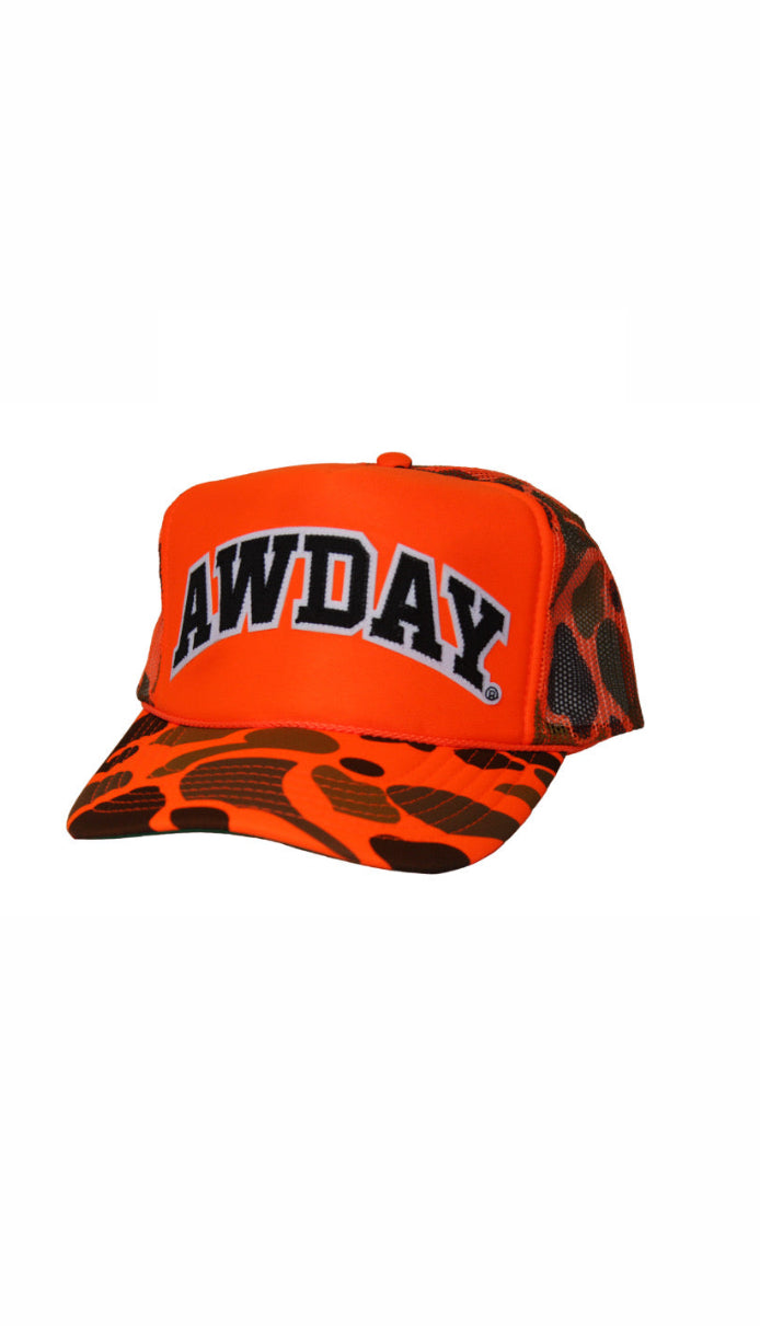 AwDayยฎ ๐๐ซ๐๐ง๐ ๐/๐๐ฅ๐๐๐ค Trucker Hat