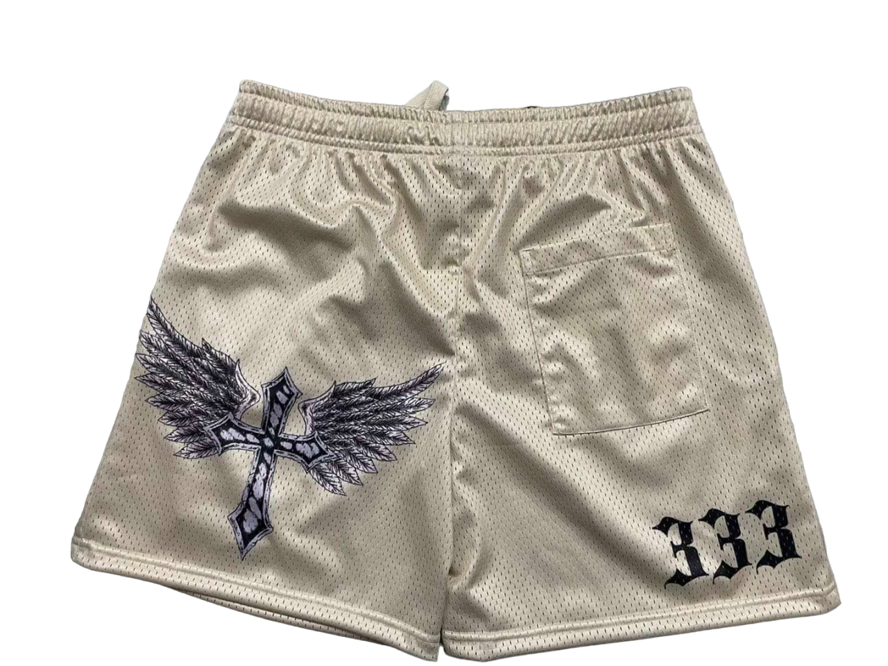 AwDay “WATCH US WIN” mesh shorts w/ drawstring