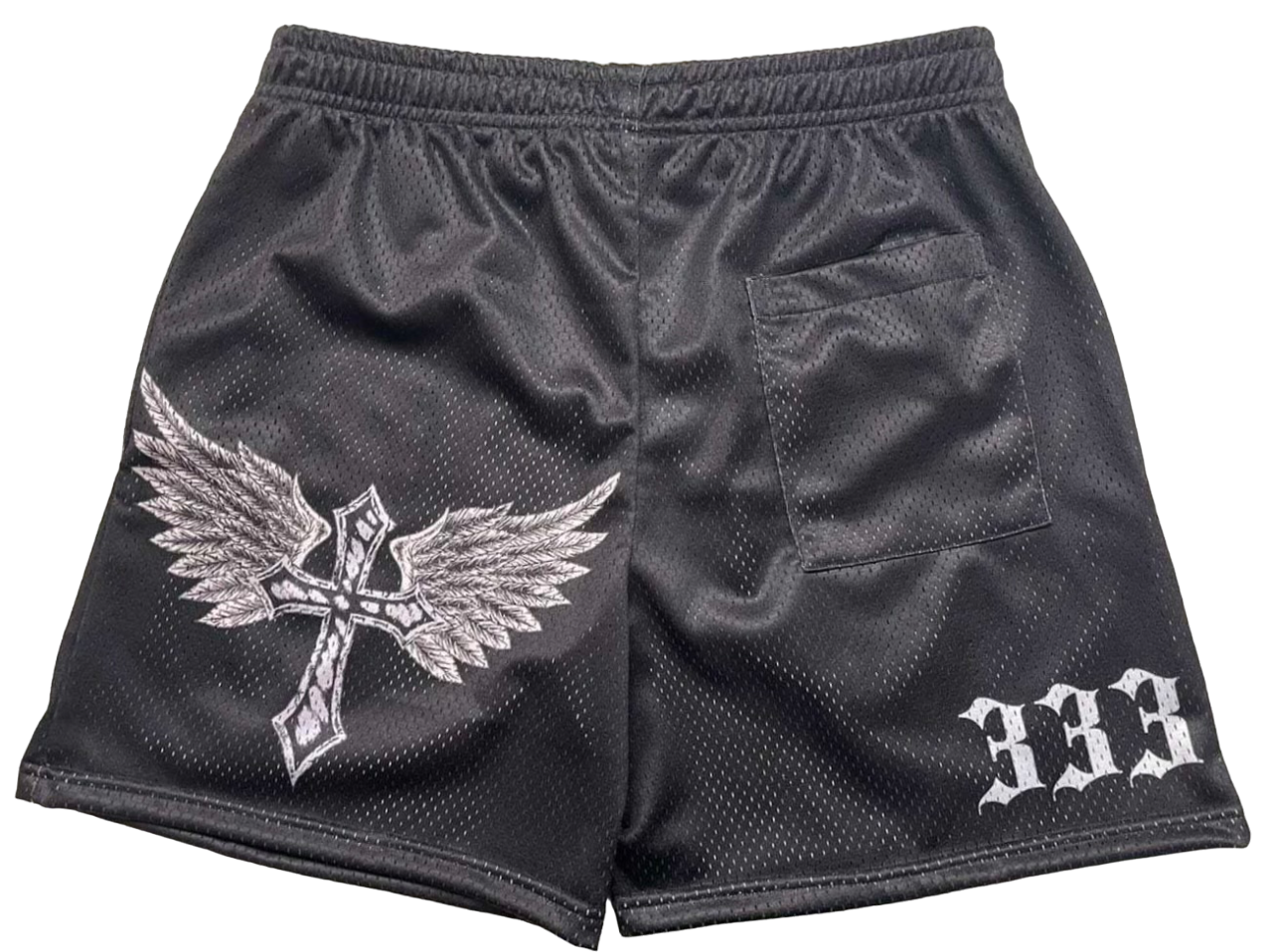 AwDay “WATCH US WIN” mesh shorts w/ drawstring