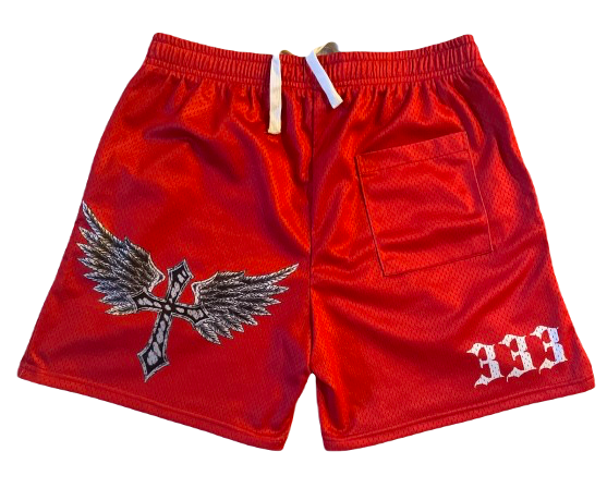 AwDay “WATCH US WIN” mesh shorts w/ drawstring