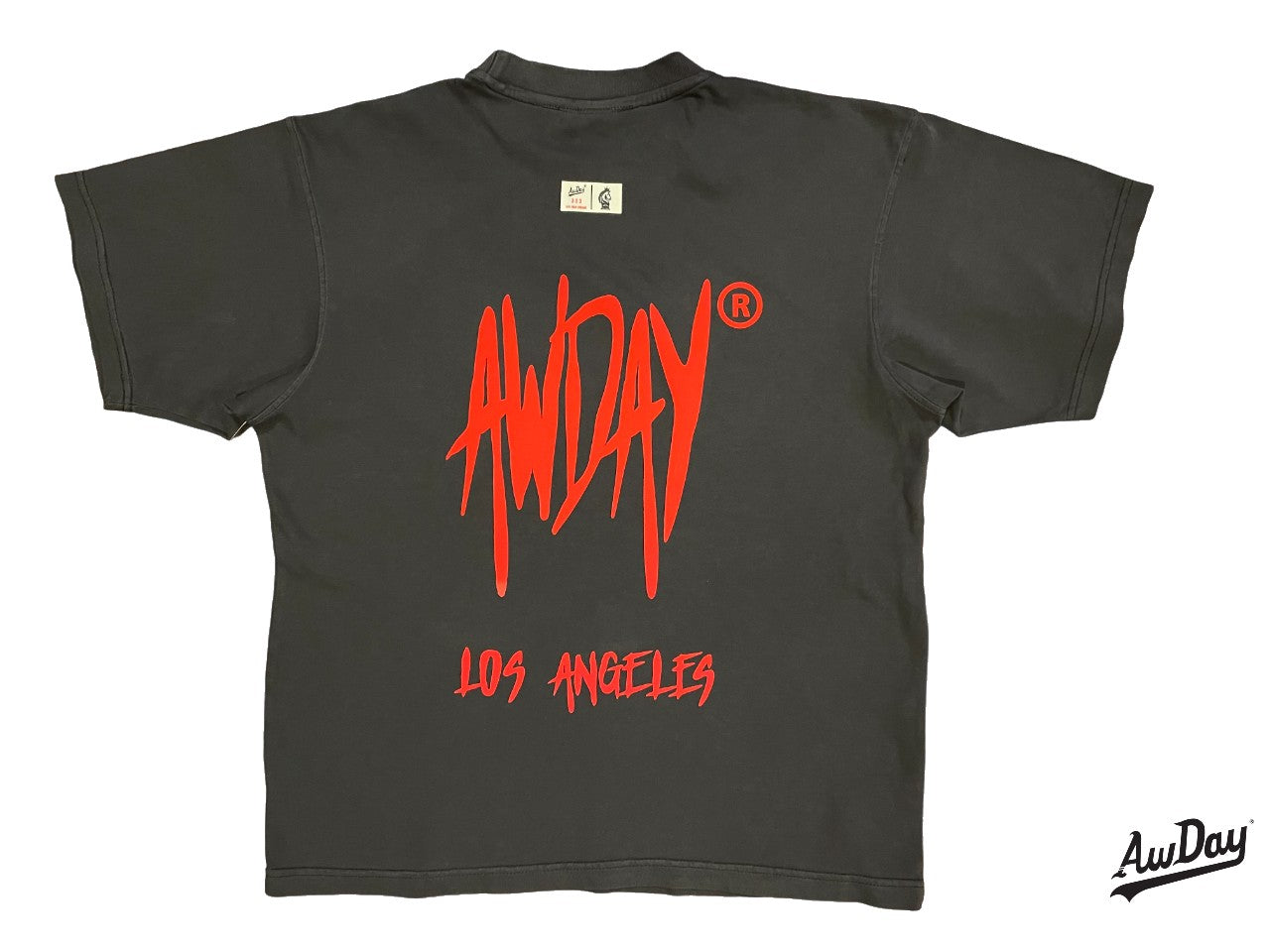 AwDay® "Los Angeles" Box Tee (Black/Red)