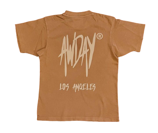 AwDay® "Los Angeles"  Box Tee (Brown)