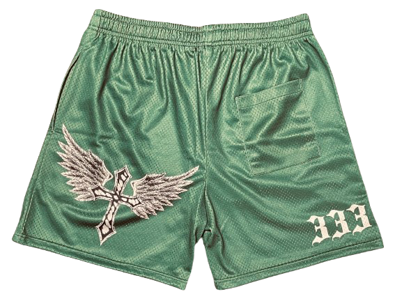 AwDay “WATCH US WIN” mesh shorts w/ drawstring