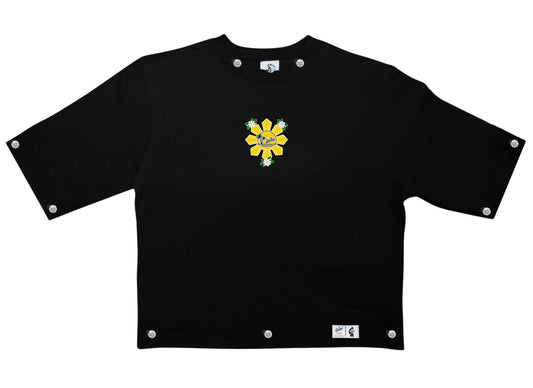 AWDAY Sun and Flower Cropped sweatshirt